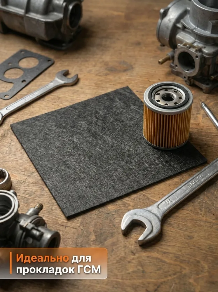 Паронит маслобензостойкий (ПМБ) листовой 3 мм 200 мм х 200 мм (ГОСТ 481-80), вариант, фото 5
