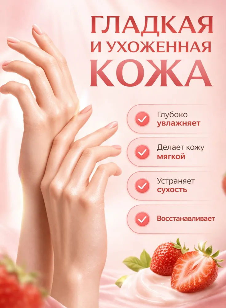 Маска-перчатки для рук с клубникой 5 пар, вариант, фото 2