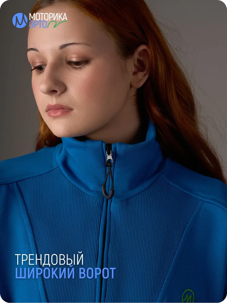 Толстовка анорак женская, бирюзовый 44/46 M, вариант, фото 4
