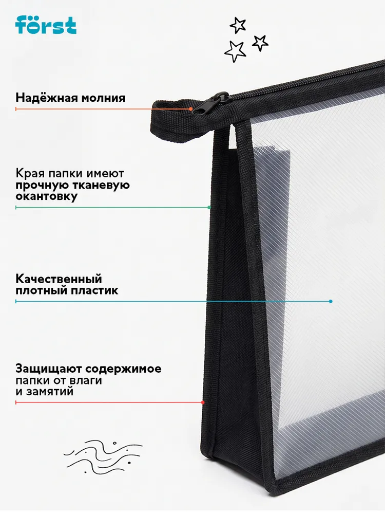 Папка для тетрадей прозрачная А4, 1 отделение, прозрачный, фото 6