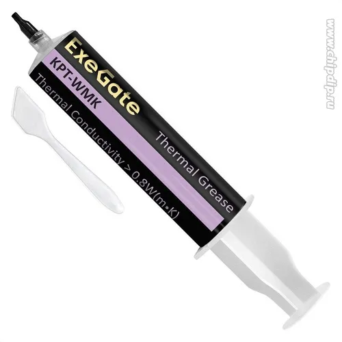 Термопаста ExeGate KPT-WMK (0,8 Вт/(мК), 50г, шприц с лопаткой)