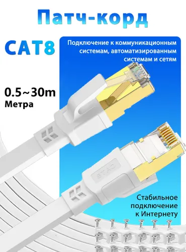 D-Sunty Кабель для интернет-соединения RJ-45/RJ-45, 1.5 м, белый