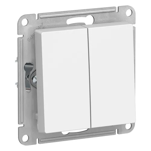 AtlasDesign Бел Выключатель 2-клавишный сх.5, 10АХ, механизм, Systeme Electric, ATN000151