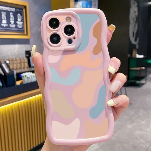 Чехол на Айфон iPhone 14 Pro Max Картины моранди Корпус телефона с волновой рамкой защищен от сбрасы