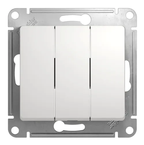 Выключатель 3-клавишный Systeme Electric GLOSSA GSL000131, скрытый монтаж, белый