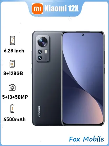 Redmi Смартфон Xiaomi 12X 5G Глобальное ПЗУ Поддержка русского языка Google Play Global 8/128 ГБ, Nano-SIM, черный