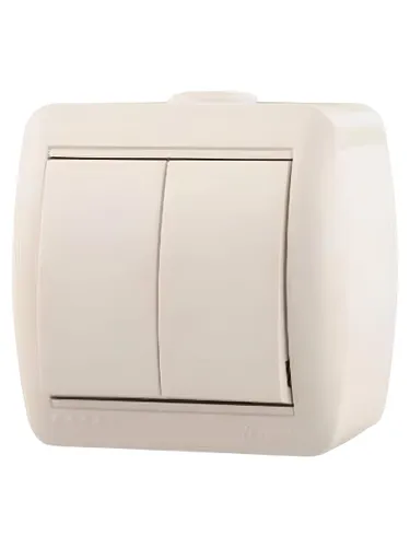 Lezard NATA Выключатель двойной, белый