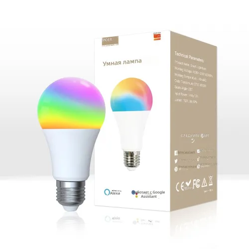 Умная светодиодная лампа MoesHouse, RGB, регулировка яркости и цвета, E27, 14 Вт, управление через W