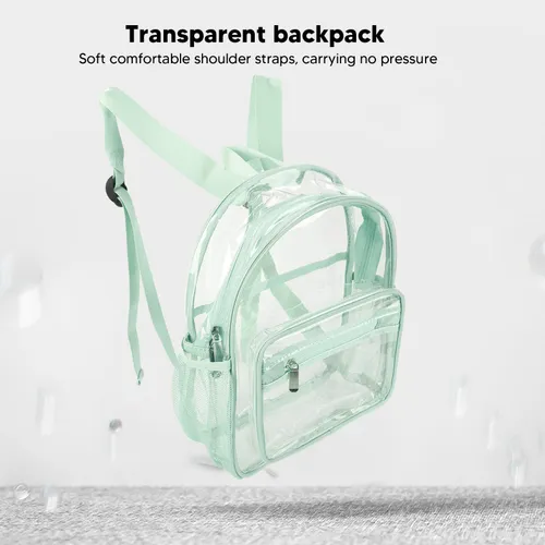 Прозрачный рюкзак из экологичного ПВХ, водонепроницаемый, зелёный, для студентов и повседневной носк
