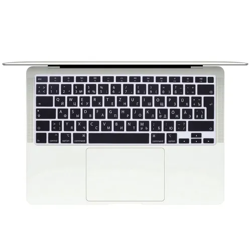 Защитная накладка на клавиатуру macbook Air 13.3 inch 2021 2020 Model A2179 A2337 M1 Chip, RUS/ENG раскладка, Черный (EU-версия)