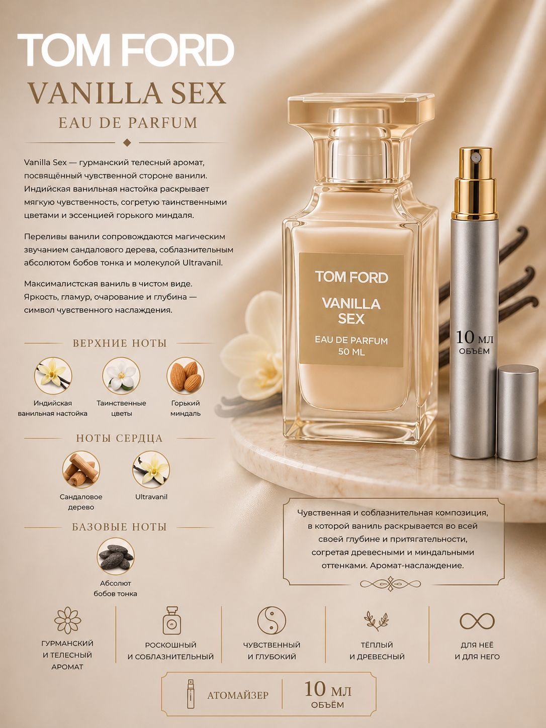 TOM FORD VANILLA SEX Парфюмерная вода унисекс 10 мл Отливант купить