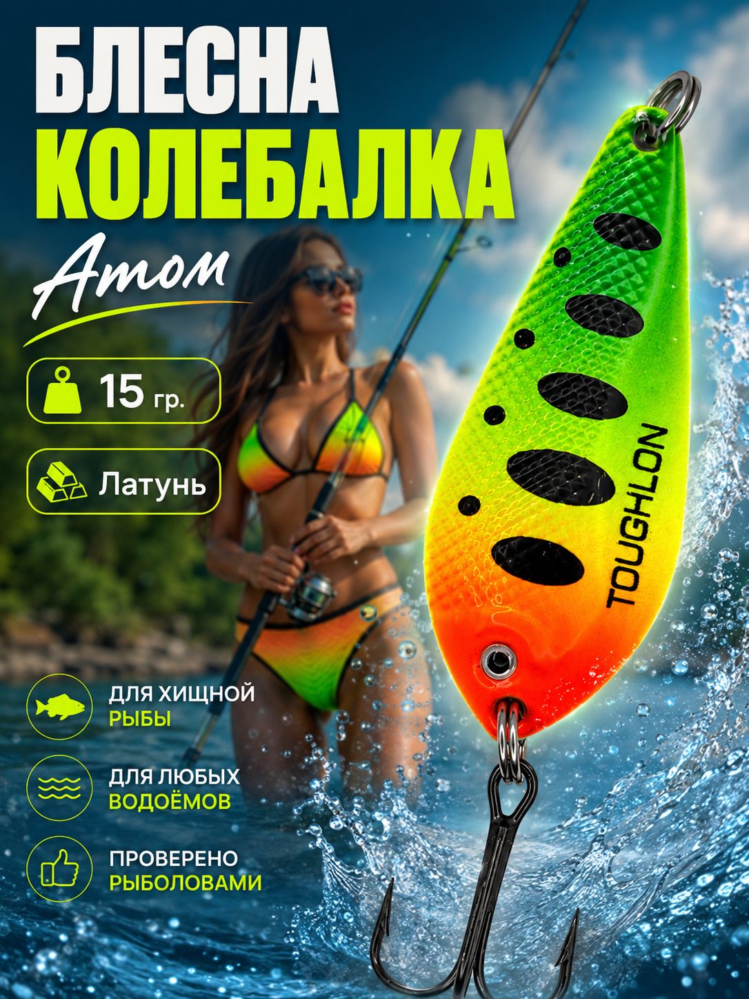 Блесна колебалка атом на щуку, жереха и судака
