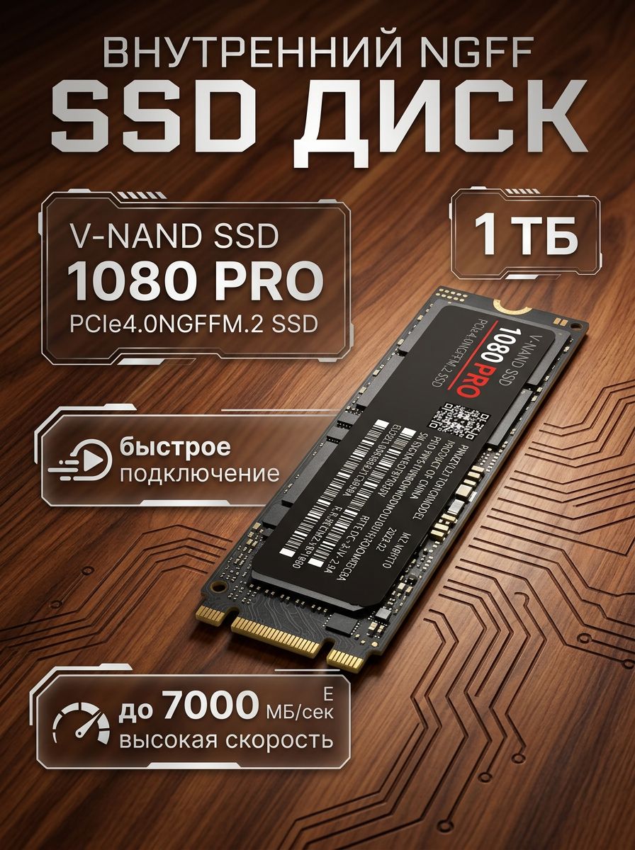 1 ТБ Внутренний SSD-диск 1TB, M.2, PCI-E 3.0 (SSD.M2.1TB)