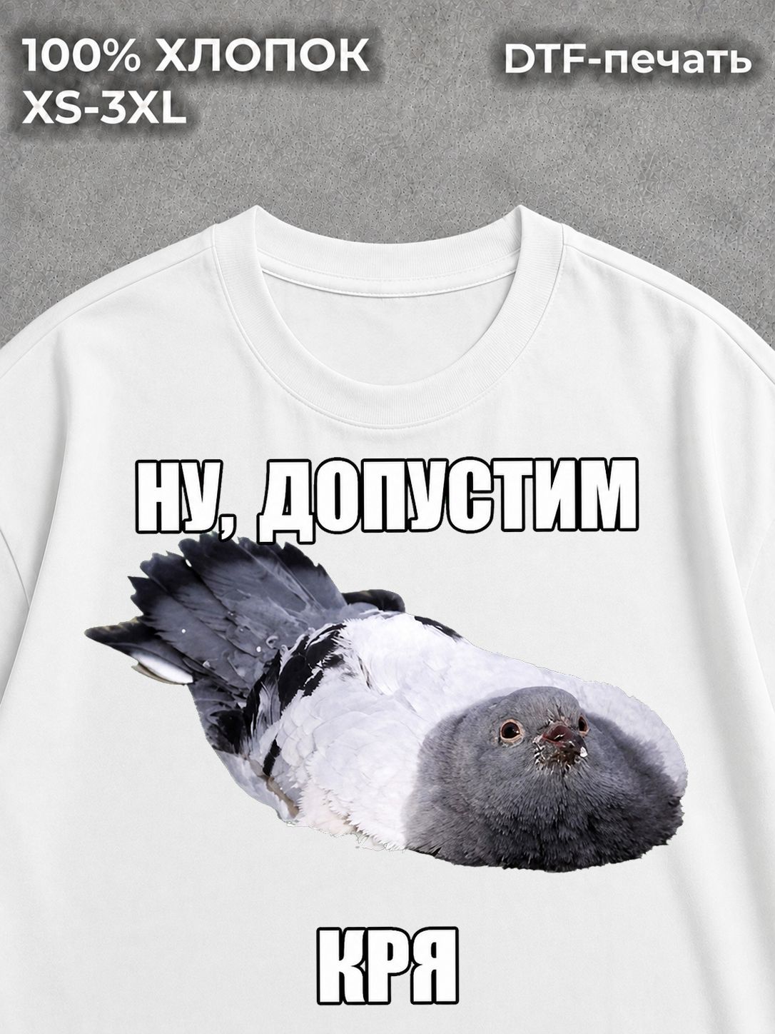 Футболка мем голубь