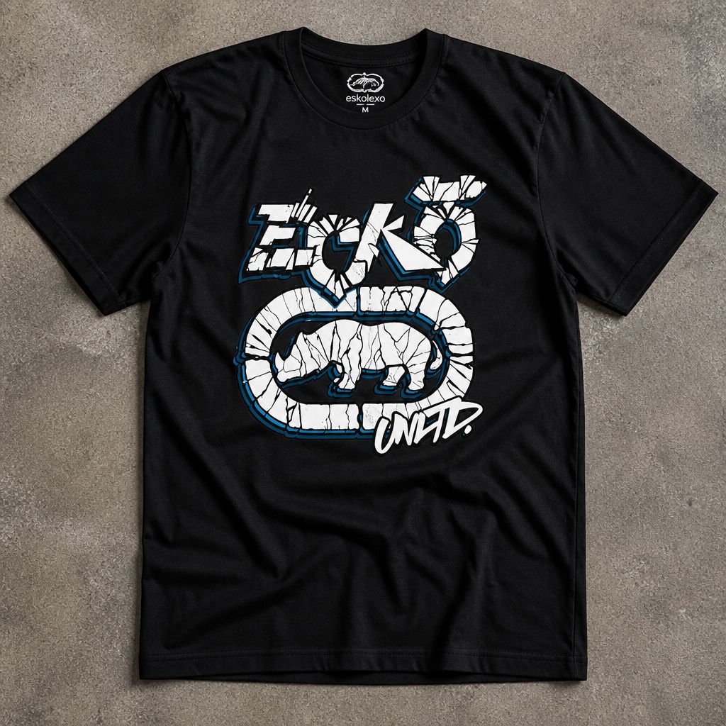 Футболка Ecko Unltd Cracked Logo Rhino Graphic y2k flat_lay