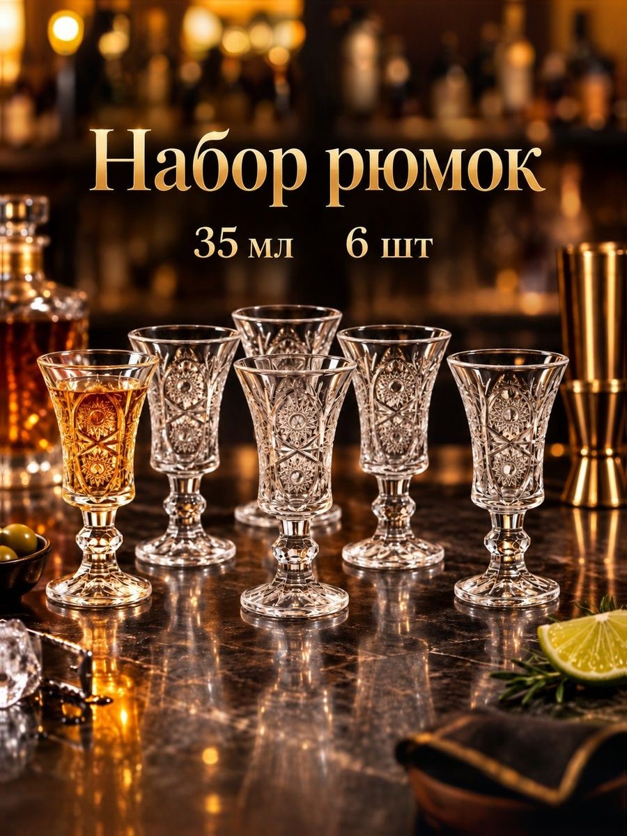 Рюмки "Ледяная звезда", набор 6 шт., 35 мл