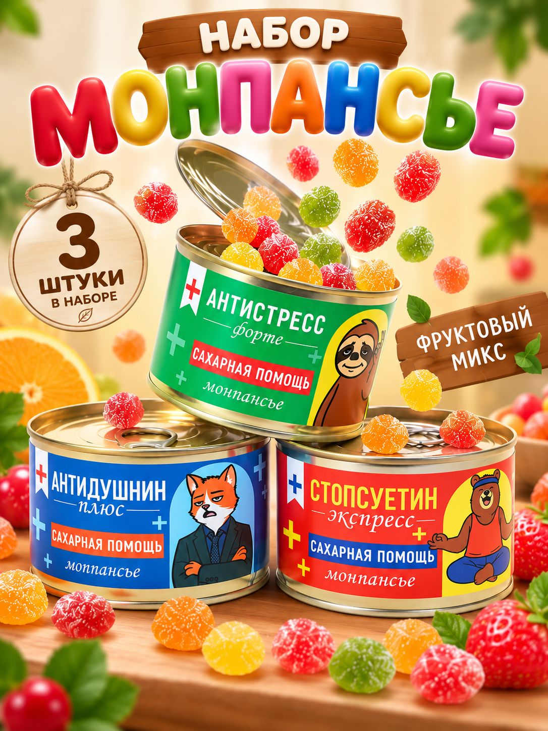 Монпансье "Аптечка" сосательные леденцы в подарок с приколом