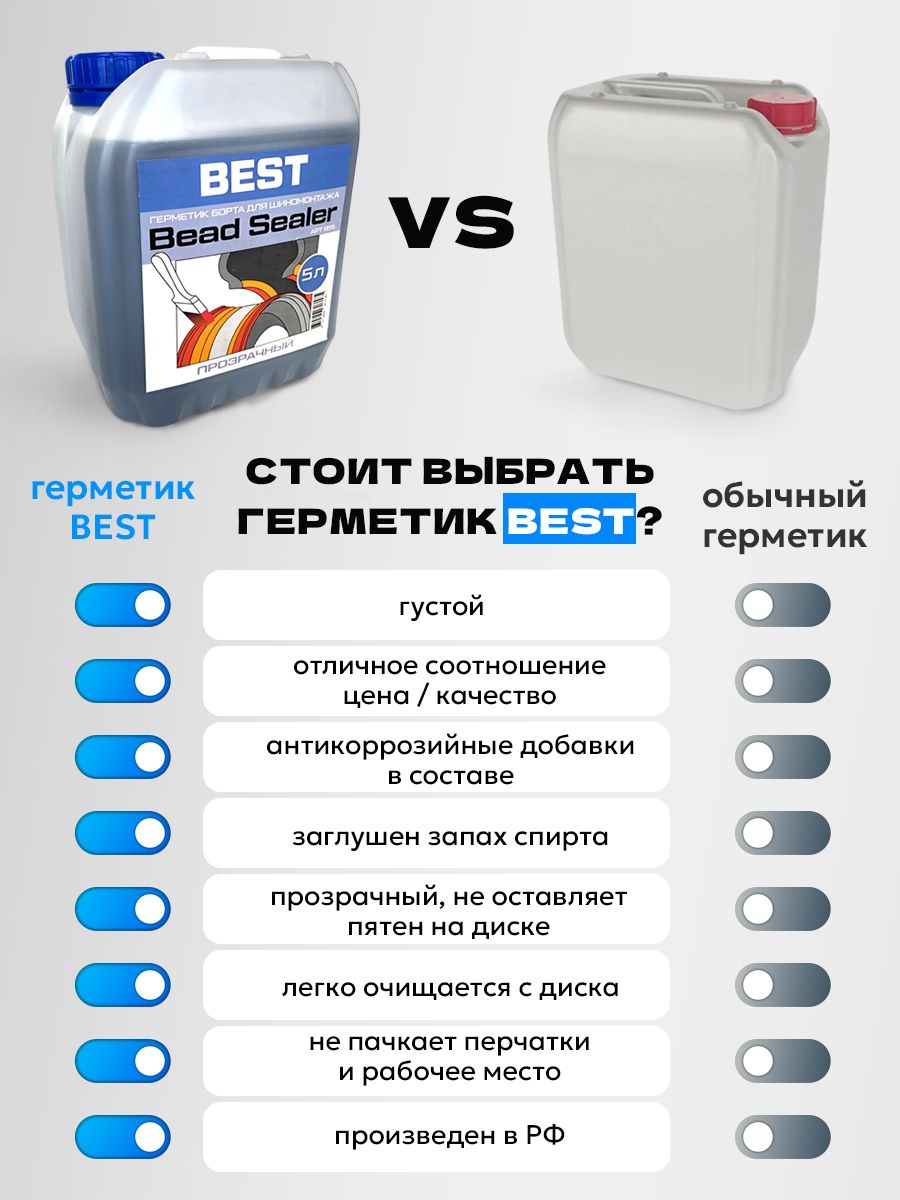 Hovian Герметик борта для бескамерных шин BEST, прозрачный 5 литров