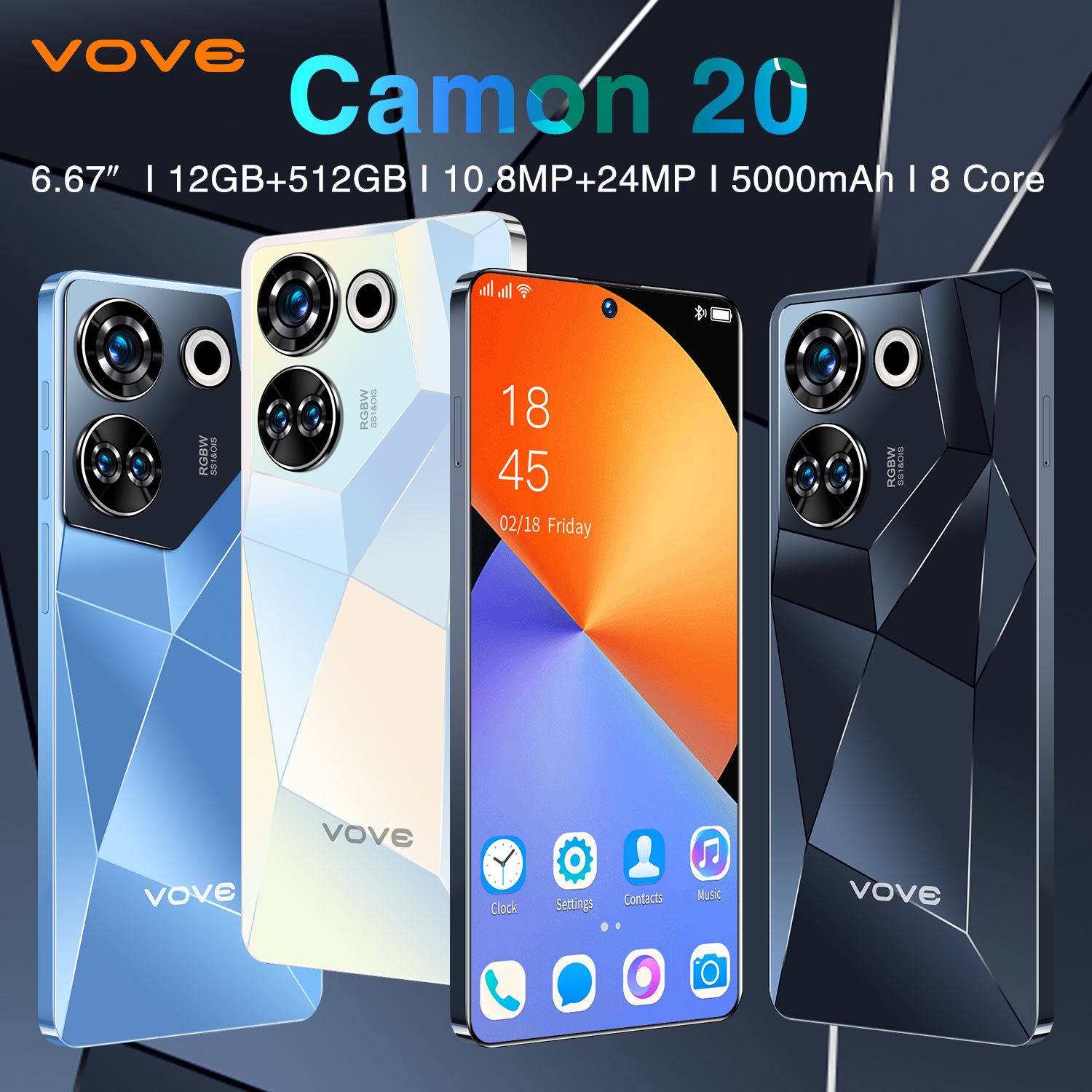 Смартфон Camon 20 абсолютно новый оригинальный мобильный телефон, телефон с  официальной гарантией качества, 12GB+512GB большой памяти, 18 миллионов  пикселей ультравысокой четкости, 3.36GHZ очень быстро работает Note30 -  купить по выгодной цене в