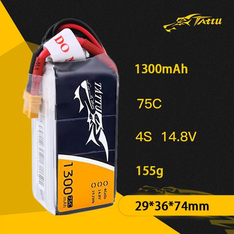 Tattu Batterie lipo 3s 2300mAh 11.1V 45C 3S pour FPV Racing Quadricoptère Racing Diverse Avions d'hélicoptère Drone et maquettes de Bateaux