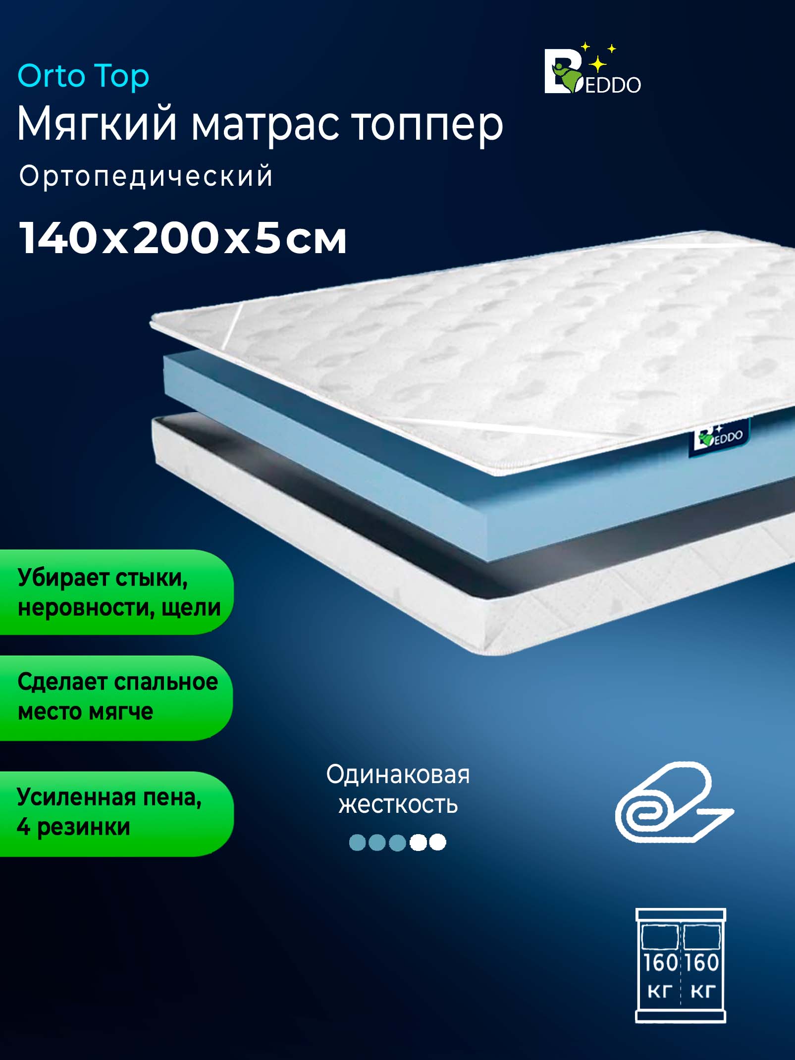 Топпер5см140на200BEDDOSLEEPOrtoTop