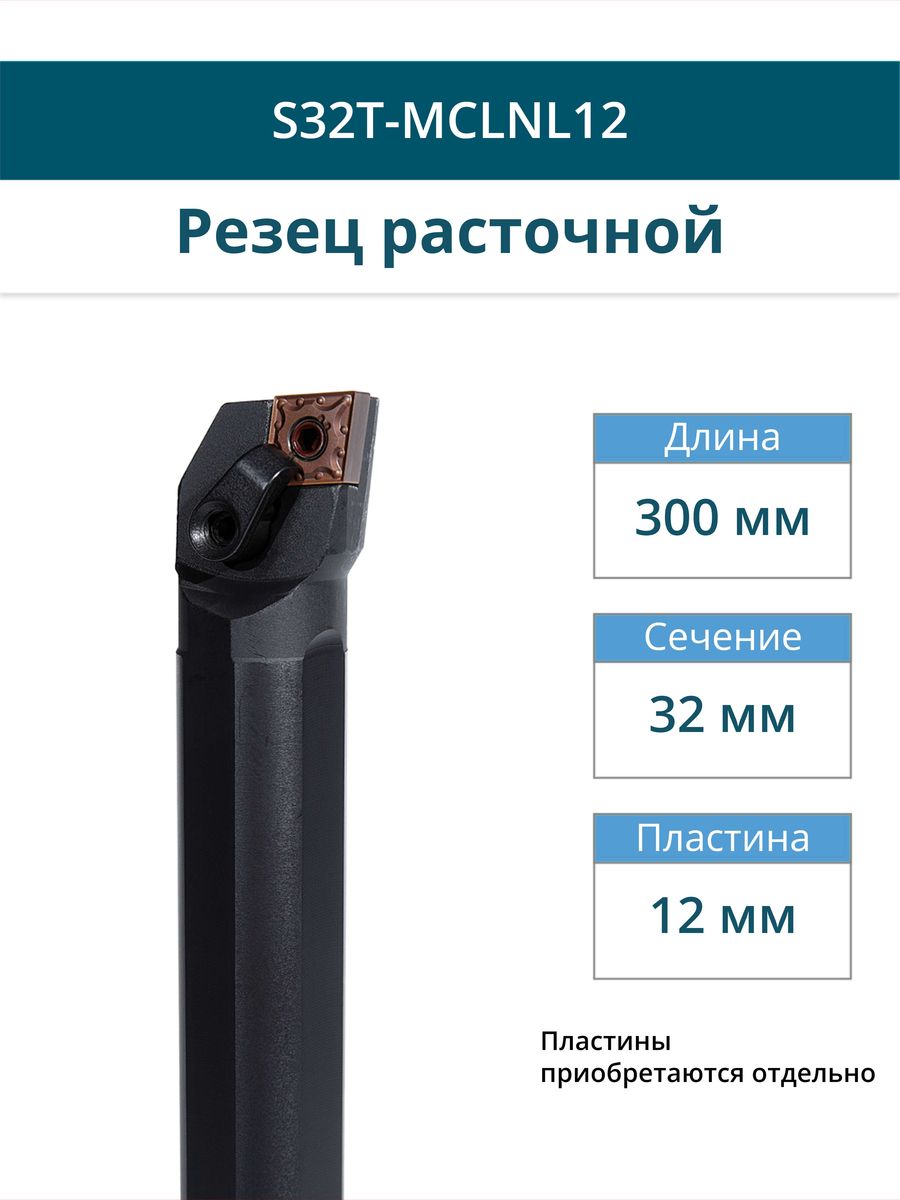 S32T-MCLNL12резецрасточнойвнутренний32ммлевый/пластинаC-Ромб80градусов