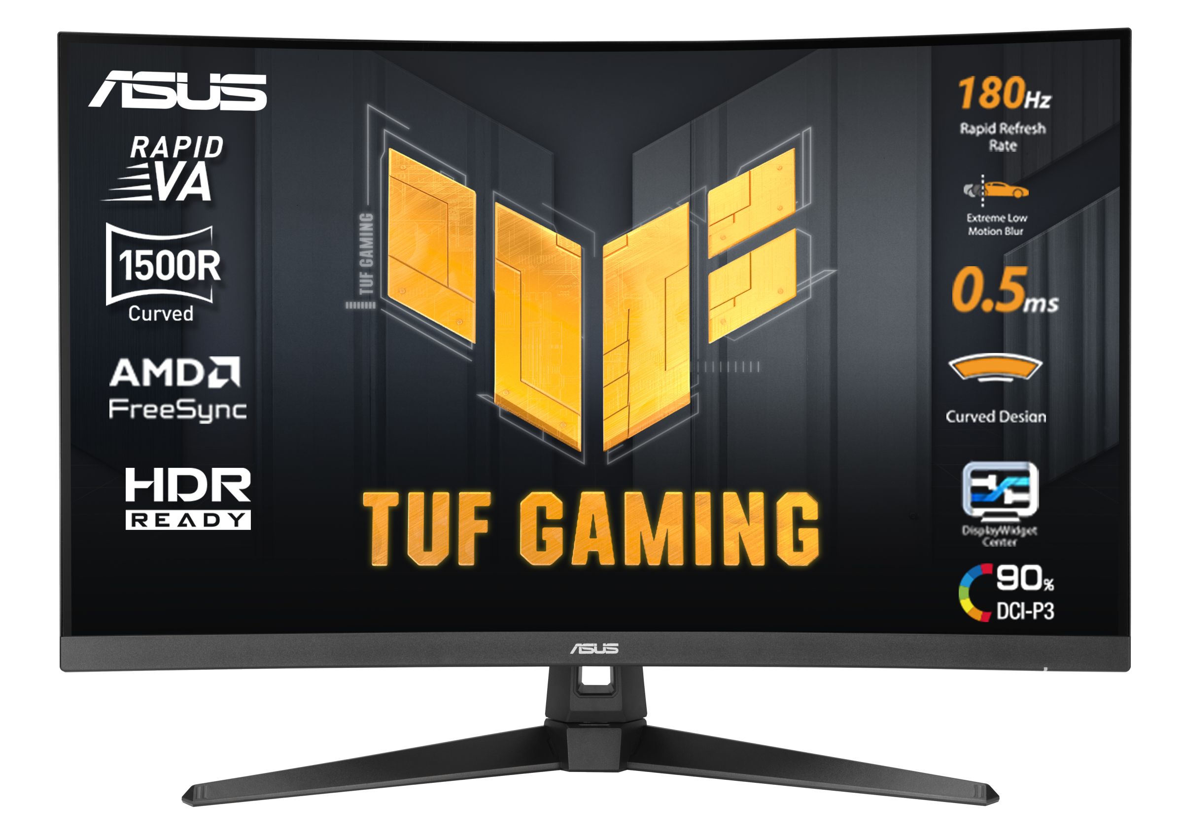 ASUS31.5"МониторTUFGAMINGVG32WQ3B/Встроенныйдинамик/2K/FastVA/180Hz/0.5ms/HDR,черный,серебристый