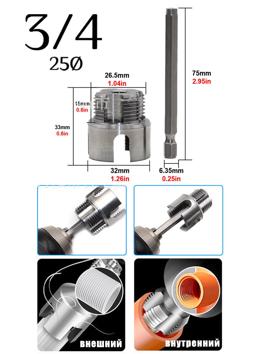 Набордлянарезкирезьбы3/4