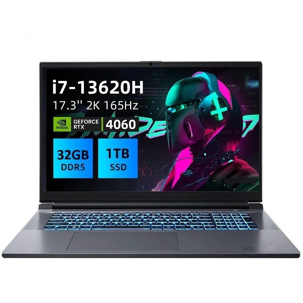 Игровой ноутбук, 17.3, 911Plus RTX4060 i7-13620H 32Gb/1Tb 17,3