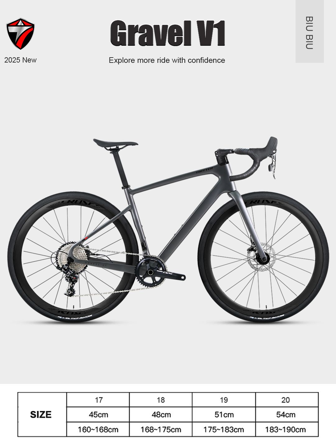 Twitter Велосипед Гравийный, Gravel V1 , RS(SENSAH HRD6900-G)-1*12