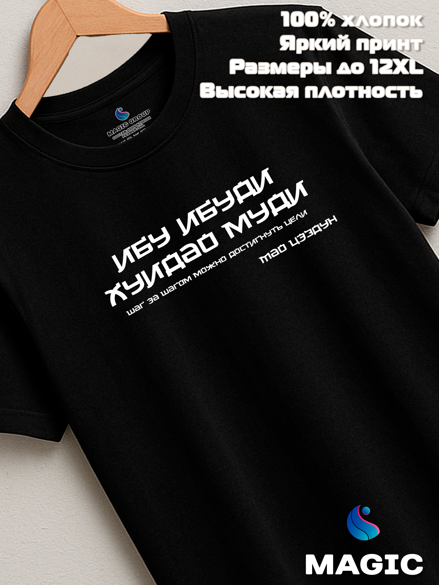 Футболка с принтом хлопковая Китайская мудрость