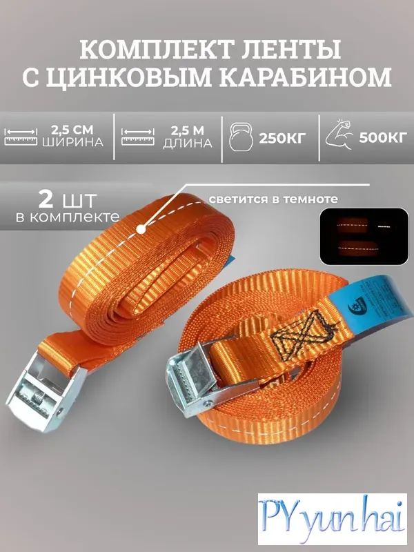 Ременьстяжной,2.5м,нагрузкадо3т,2шт.