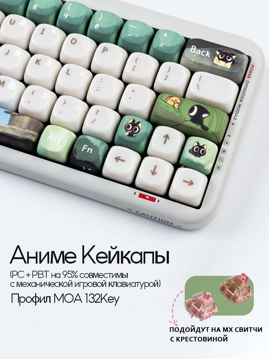 КейкапыдлямеханическойклавиатурыПрозрачнаякрышкадляключейPC+PBTматериал