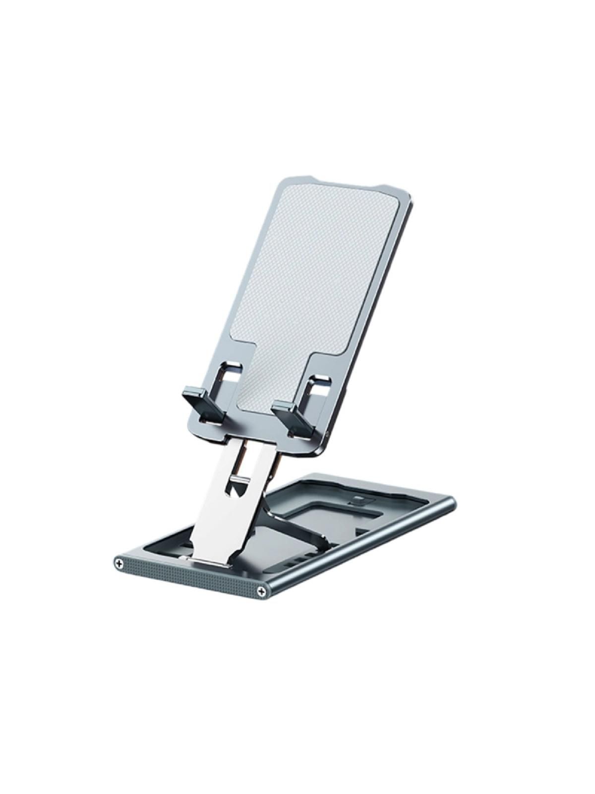 (1шт)Ультратонкаяпортативнаяскладнаяподставкадлятелефонас5уровнямирегулировкиуглаивысоты-серый