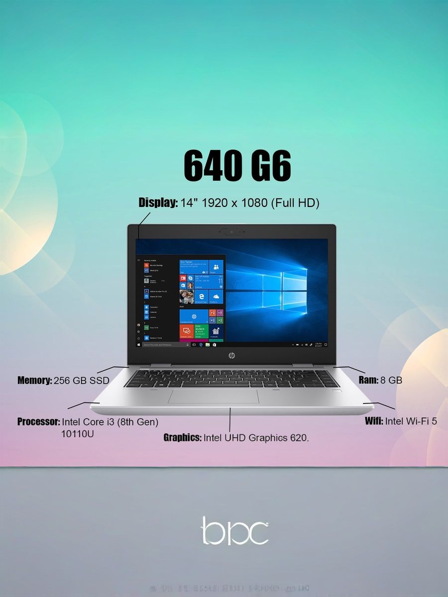 Ноутбук HP, 14, ProBook 640 G6, Intel Core i5-8265U, 8 ГБ, 256, Intel ...