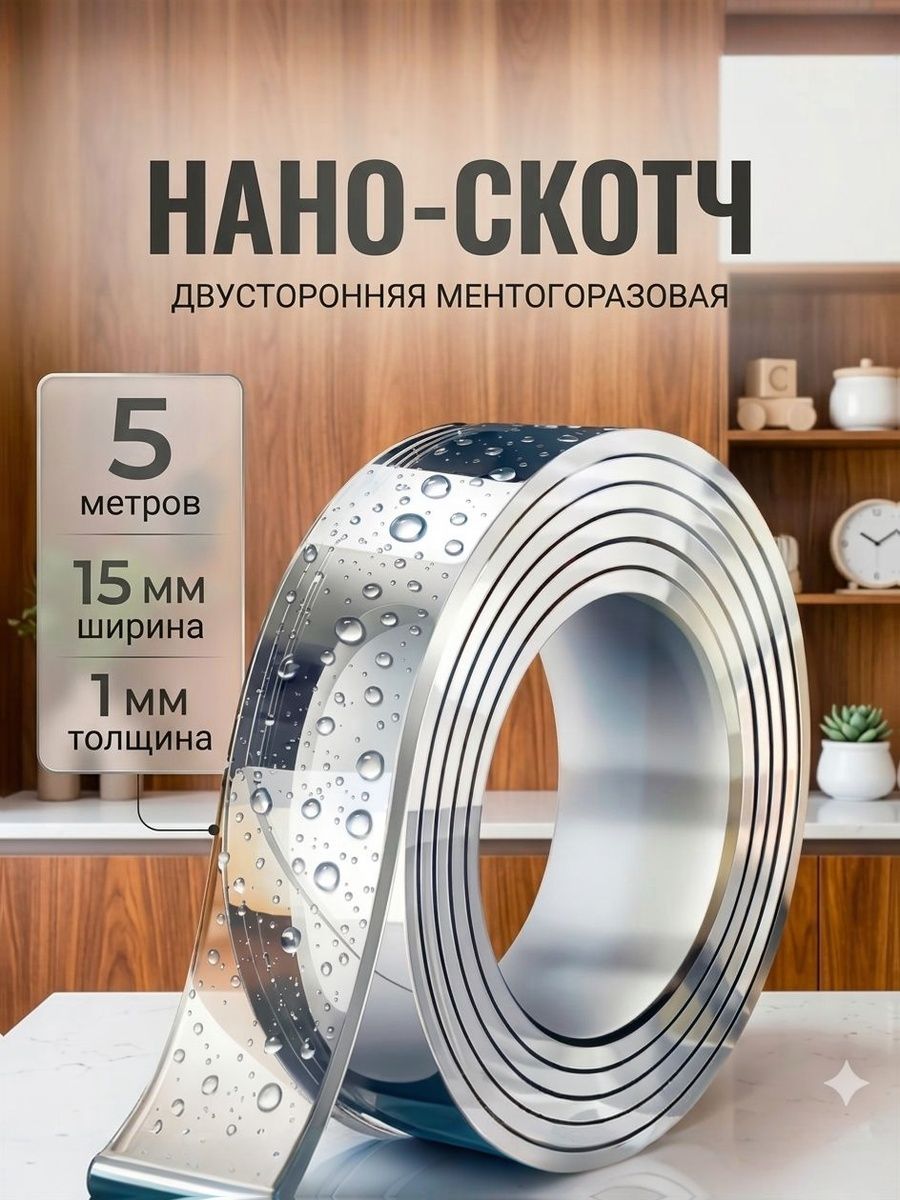 Нано-скотчмногоразовыйдвухсторонний15ммх5мТУНДРА