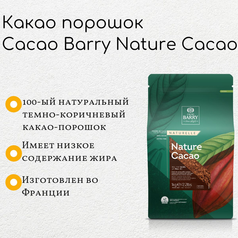 Какао порошок Cacao Barry Nature (1кг) #1