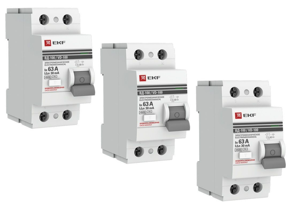 EKF УЗО 63А 30мА, 3 шт. - купить с доставкой по выгодным ценам в ...