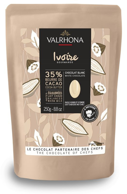 Чипсы из белого шоколада Valrhona Ivoire, 2x250г #1