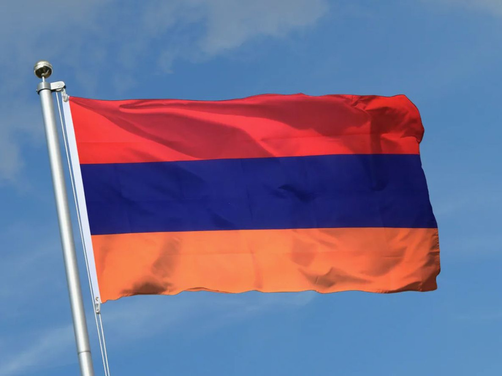 Двусторонний флаг Армении 40х60 см на лодку, катер или яхту с люверсами  #1