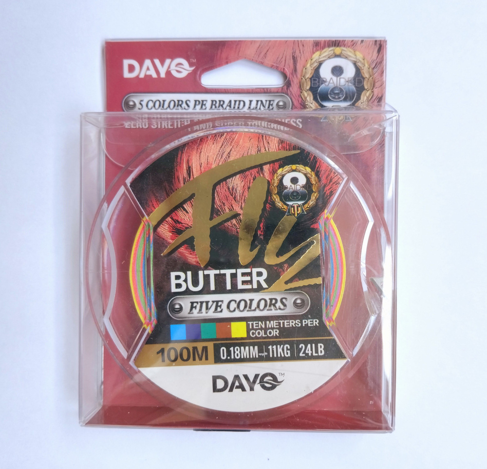 Плетенка DAYO FLY BUTTER X8 100м, 0.10мм, 5.0кг, 11lb, мультиколор, 8 жил, с ножом  #1