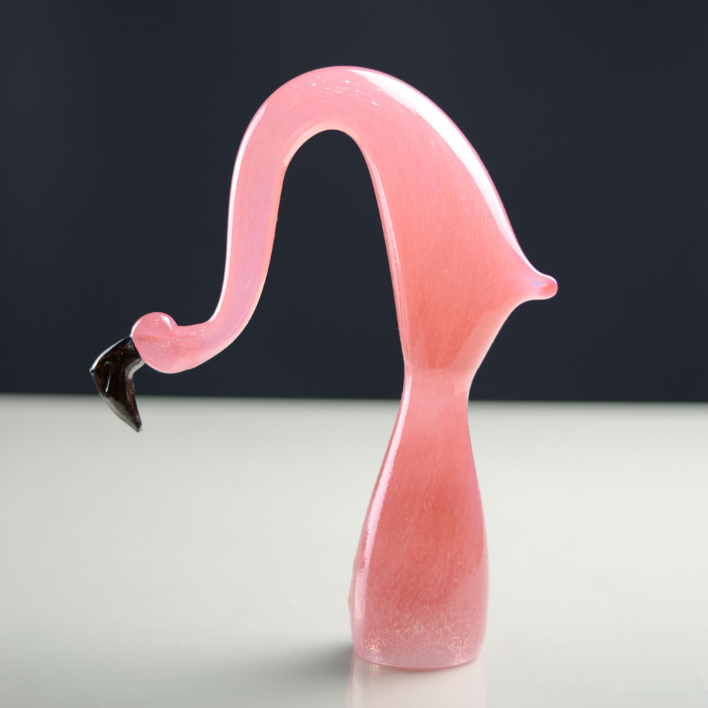 Декоративное изделие из стекла "Фламинго" розовый (2в Цветная пудра 10587) Неман стеклозавод  #1