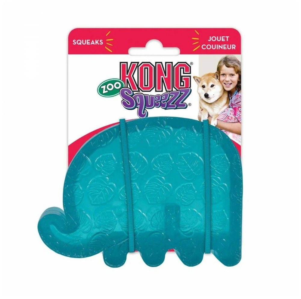 Игрушка для собак KONG Squeezz ZOO Слон малый 12х9см - купить с ...