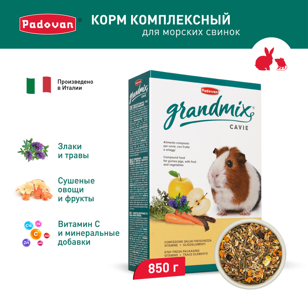 Комплексный корм для морских свинок PADOVAN GRANDMIX Cavie (850 г) #1