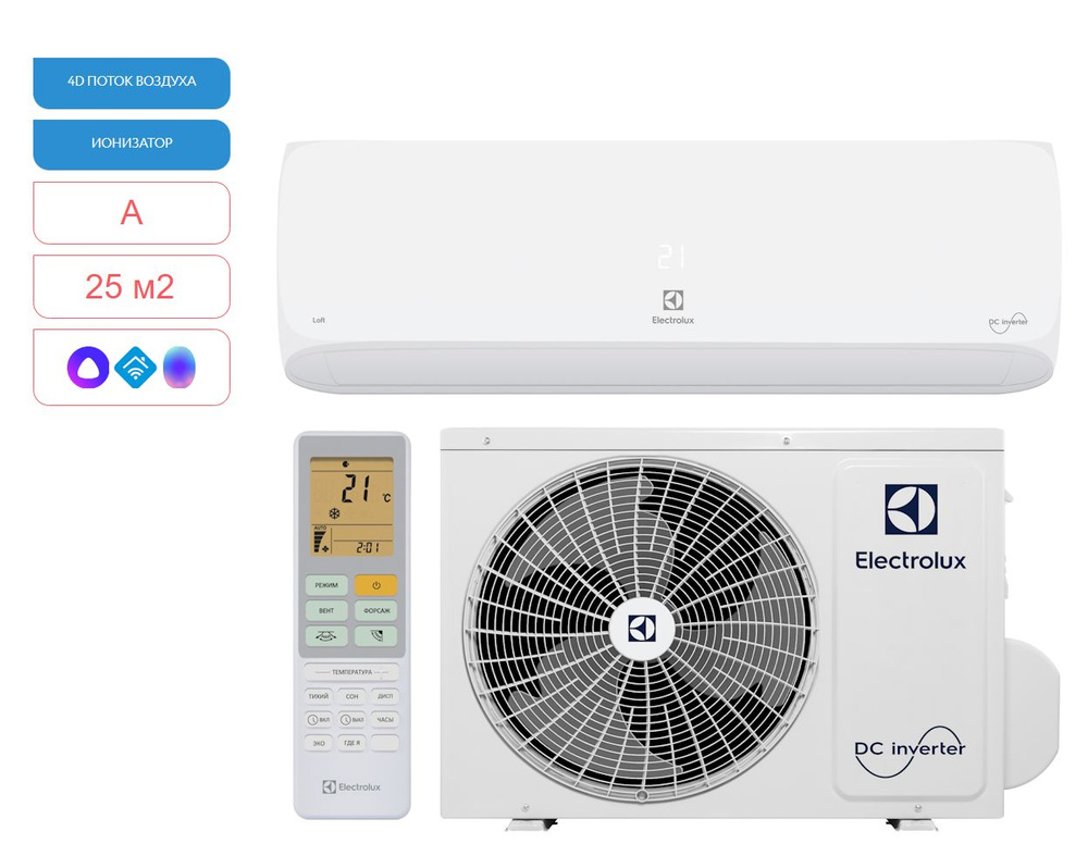 Сплит-система инверторного типа Electrolux Loft DC EACS/I-09HAL/N8 ...