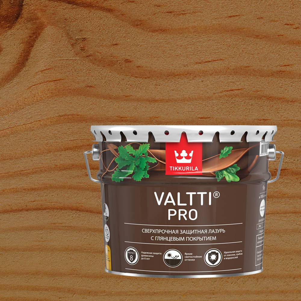 Лазурь защитная для древесины Tikkurila Valtti Pro глянцевая (9л) орех  #1