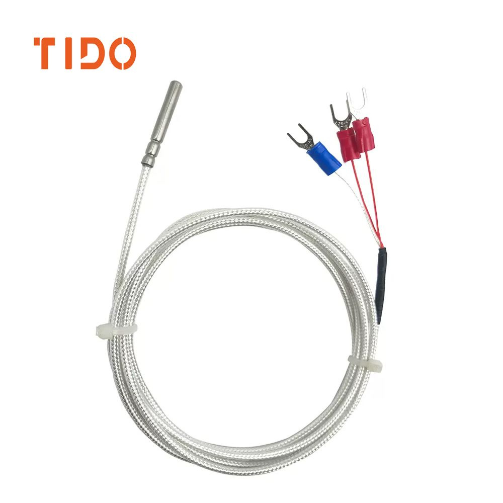 Датчик температуры Pt100 4x30 mm длинна провода 1 метра,-50...+200C ...