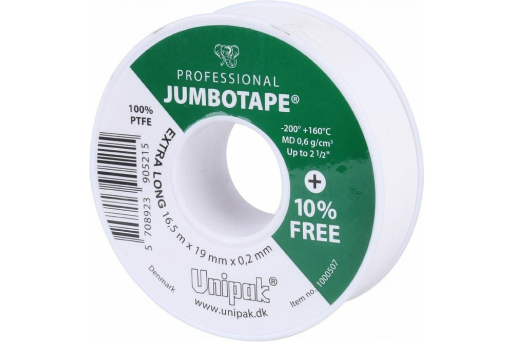 ФУМ-лента Unipak "JUMBOTAPE" PROF 16,5м х19мм х 0,20мм (1000507) #1