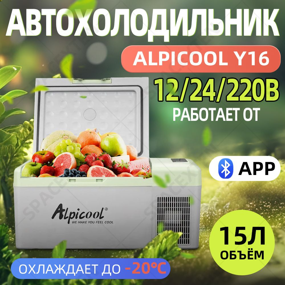 Автомобильный холодильник Alpicool Y16(12В/24В/220В) 15 литров - купить с  доставкой по выгодным ценам в интернет-магазине OZON (869507153)