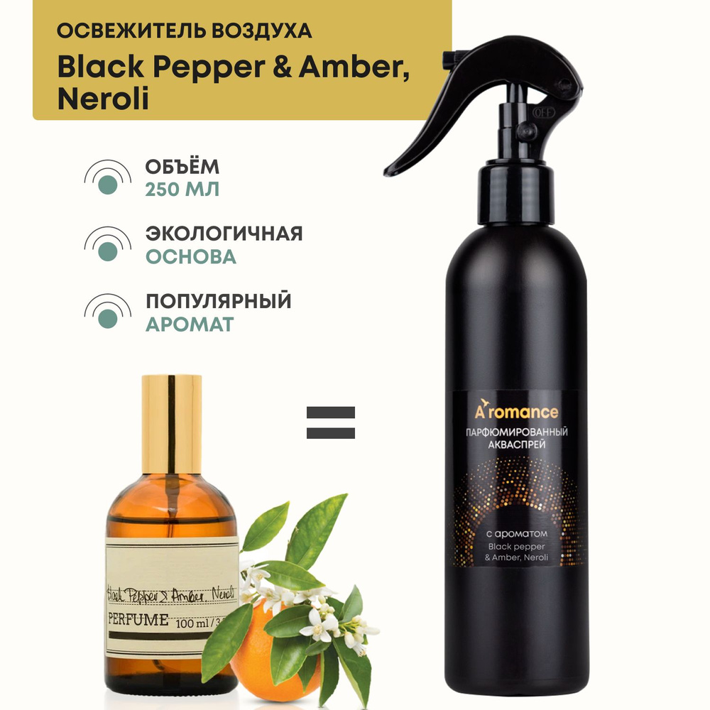 Освежитель воздуха акваспрей Aromance Black pepper & Amber, Neroli #1